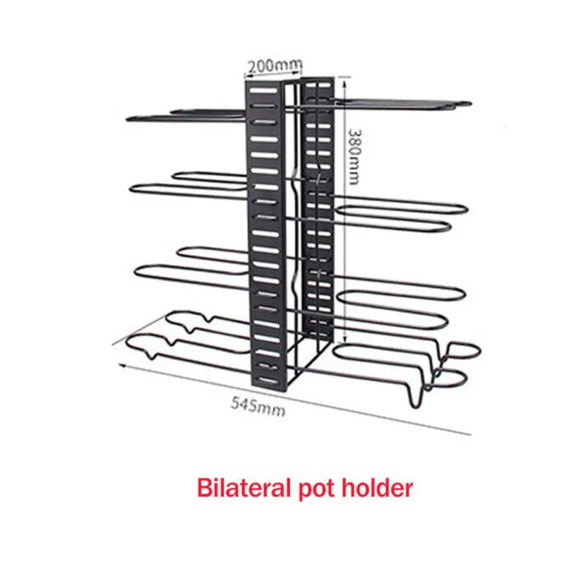 Kitchen Storage Rack Cookware Organiser Pot Lid Frying Pan Pantry Holder Shelves Ausie Sales