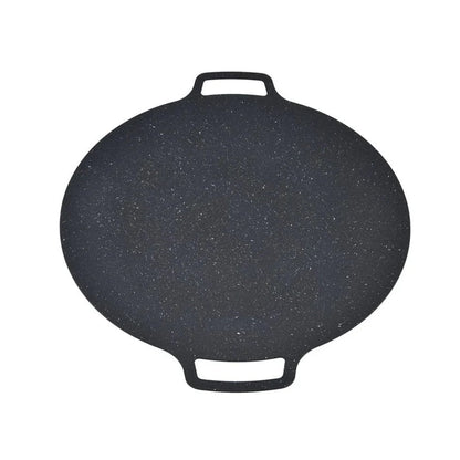 Korean Non-stick BBQ Grill Pan Iron Outdoor Barbecue Round Hot Plate Garden 41CM Ausie Sales