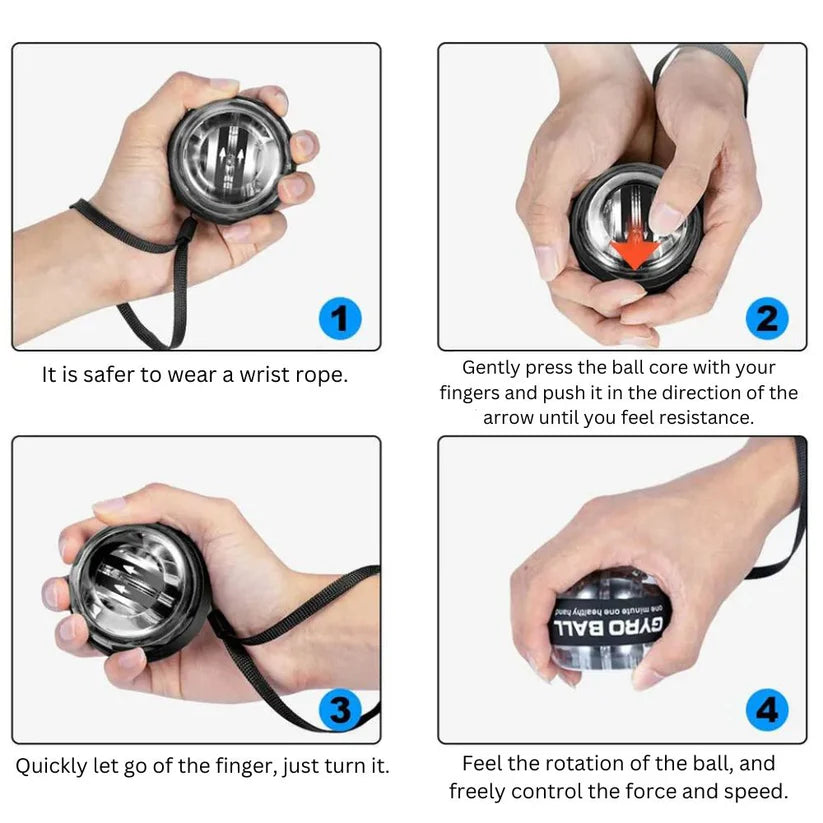 LED Wrist Ball Trainer Gyroscope Bal Relax Muscle Power Gyro Arm Hand Exerciser Ausie Sales