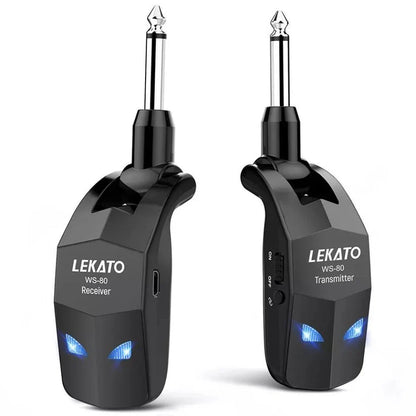 LEKATO Wireless Guitar Transmitter Receiver Audio System 2.4Ghz ISM 4 Channel Ausie Sales