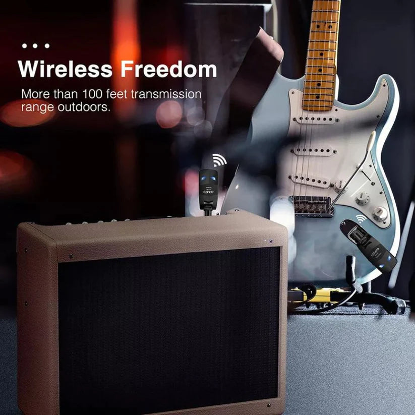 LEKATO Wireless Guitar Transmitter Receiver Audio System 2.4Ghz ISM 4 Channel Ausie Sales