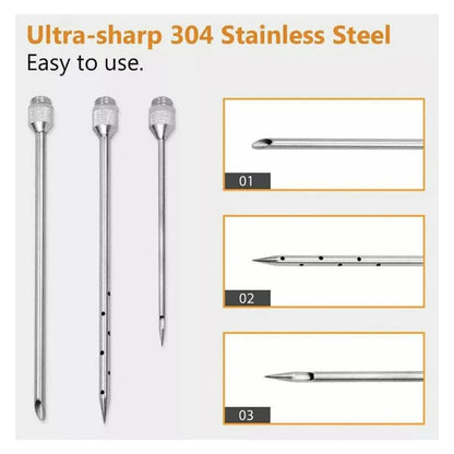 Meat Seasoning Injector Syringe BBQ Tool Kit Marinade Turkey Basting Flavor Food Ausie Sales