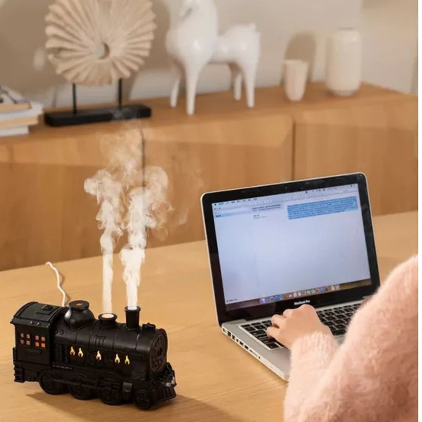 Mini Train Aroma Essential Oil Diffuser Air Humidifier with Light For Home/Office Ausie Sales