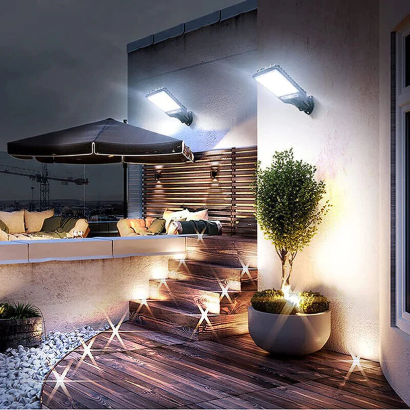 Motion Sensor Solar Flood Light 9000W LED Security Wall Yard Street Outdoor Lamp Ausie Sales