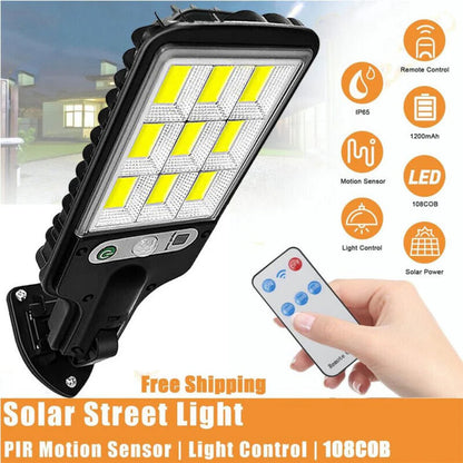 Motion Sensor Solar Flood Light 9000W LED Security Wall Yard Street Outdoor Lamp Ausie Sales