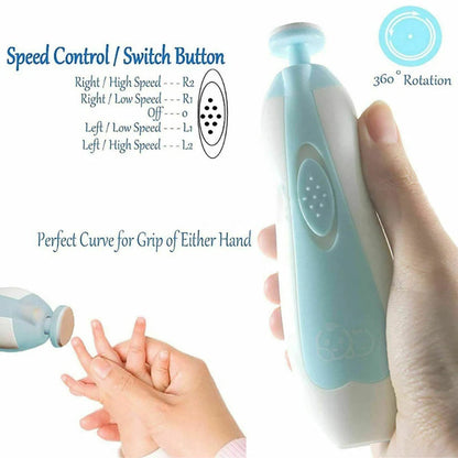Newborn Electric Baby Nail Trimmer Infant Safe Grinder Clipper Tools Set Ausie Sales