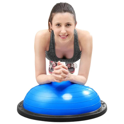 Pilates Balance Ball Gym Exercise Training Half Fitness w/ Pump & Band Yoga Ausie Sales