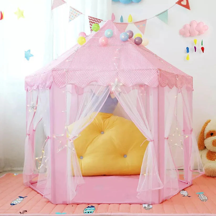 Pink Princess Castle Play Tent Kids Teepee Play House Outdoor Indoor Ausie Sales