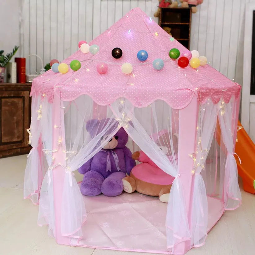 Pink Princess Castle Play Tent Kids Teepee Play House Outdoor Indoor Ausie Sales