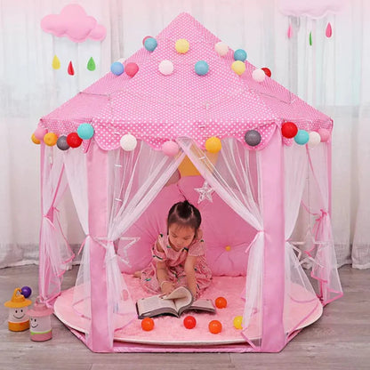 Pink Princess Castle Play Tent Kids Teepee Play House Outdoor Indoor Ausie Sales