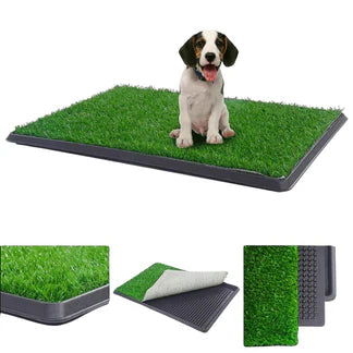 Portable Indoor Dog Pet Potty Training Toilet Large Loo Pad Tray 1 / 2 Grass Mat Ausie Sales