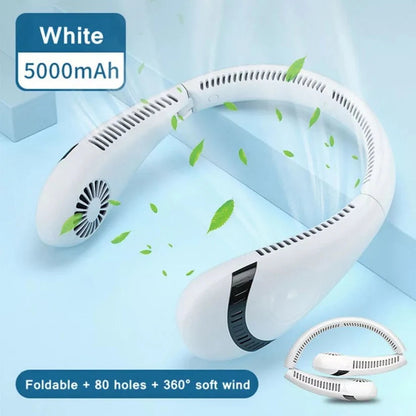 Portable Mini Neck Fan Hanging USB Rechargeable Cooling Air Cooler Bladeless Ausie Sales