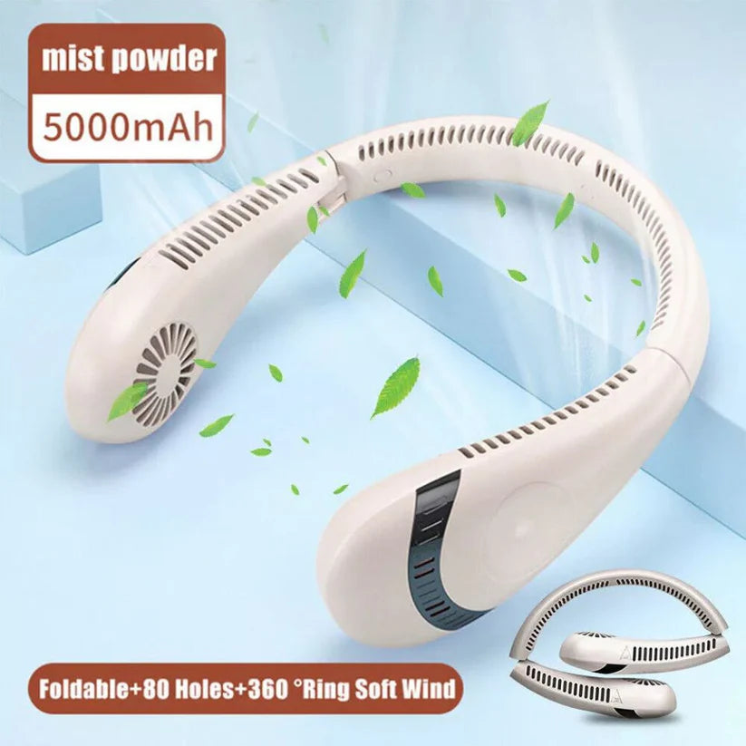 Portable Mini Neck Fan Hanging USB Rechargeable Cooling Air Cooler Bladeless Ausie Sales