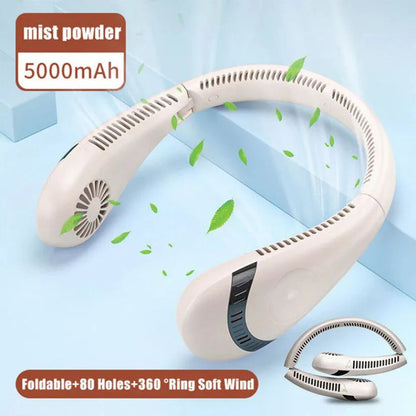 Portable Mini Neck Fan Hanging USB Rechargeable Cooling Air Cooler Bladeless Ausie Sales