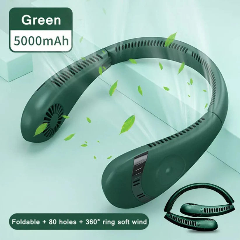 Portable Mini Neck Fan Hanging USB Rechargeable Cooling Air Cooler Bladeless Ausie Sales