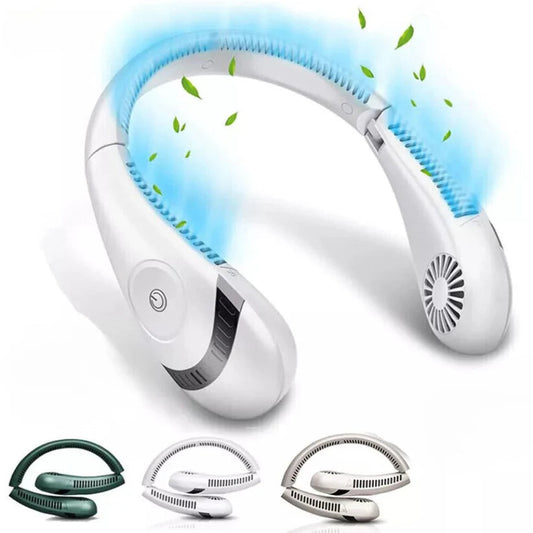 Portable Mini Neck Fan Hanging USB Rechargeable Cooling Air Cooler Bladeless Ausie Sales