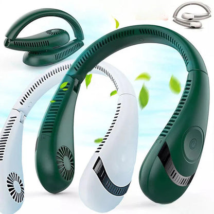 Portable Mini Neck Fan Hanging USB Rechargeable Cooling Air Cooler Bladeless Ausie Sales