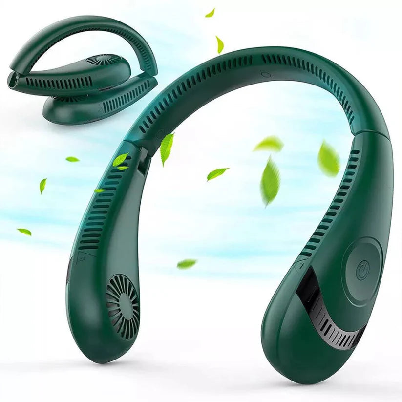 Portable Mini Neck Fan Hanging USB Rechargeable Cooling Air Cooler Bladeless Ausie Sales