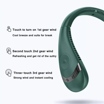 Portable Mini Neck Fan Hanging USB Rechargeable Cooling Air Cooler Bladeless Ausie Sales