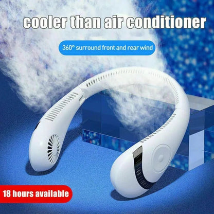 Portable Mini Neck Fan Hanging USB Rechargeable Cooling Air Cooler Bladeless Ausie Sales