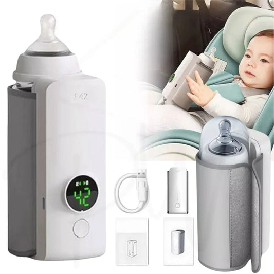 Portable USB Rechargeable Baby Bottle Warmer with Temperature Display Milk Heater Ausie Sales