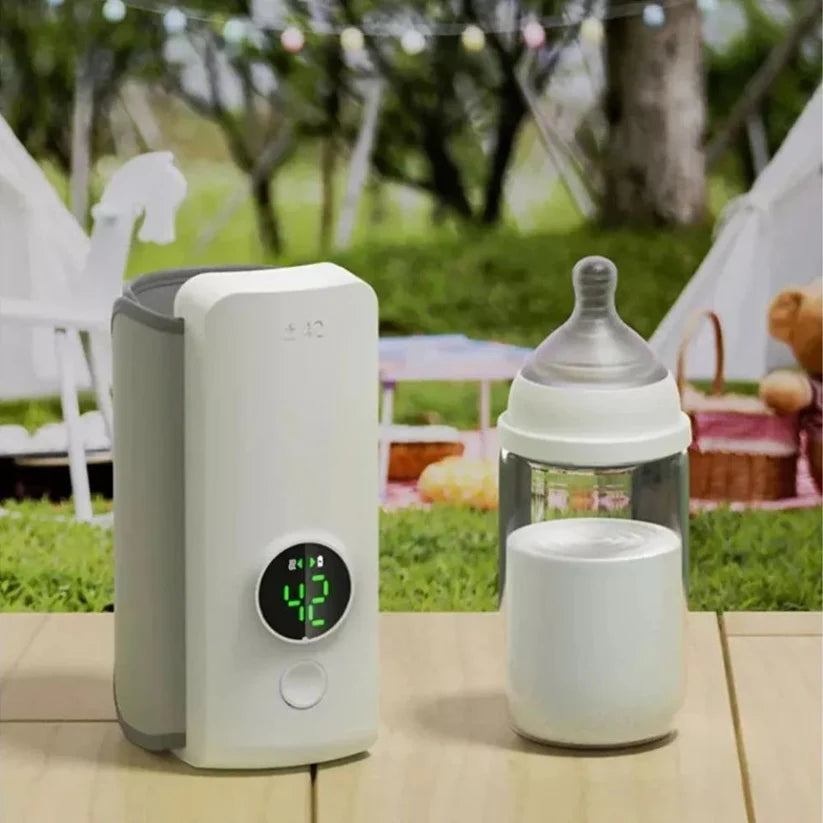 Portable USB Rechargeable Baby Bottle Warmer with Temperature Display Milk Heater Ausie Sales