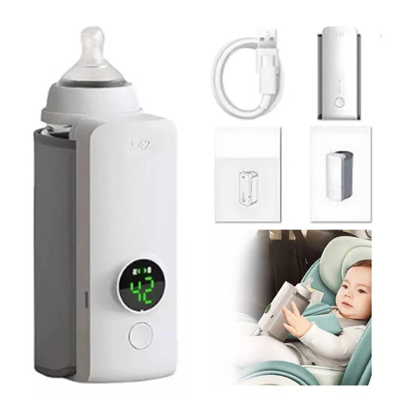 Portable USB Rechargeable Baby Bottle Warmer with Temperature Display Milk Heater Ausie Sales