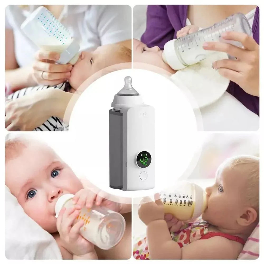 Portable USB Rechargeable Baby Bottle Warmer with Temperature Display Milk Heater Ausie Sales