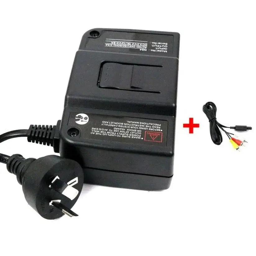 Power Supply Adapter Pack For N64 Nintendo 64 + PAL AV RCA Cable AU Plug My Store