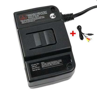 Power Supply Adapter Pack For N64 Nintendo 64 + PAL AV RCA Cable AU Plug My Store