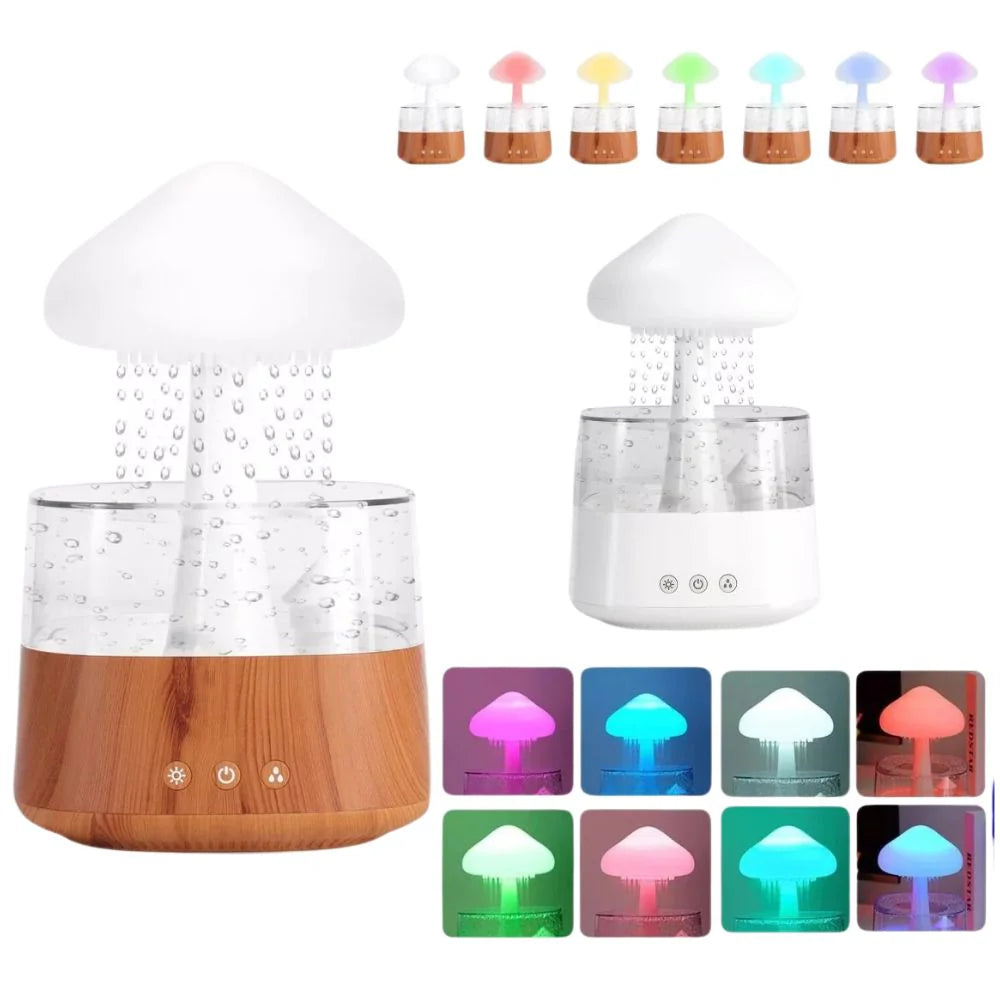 Rain Cloud Humidifier Desk Lamp Relaxing Aromatherapy USB Raindrop Sound Diffuser Ausie Sales