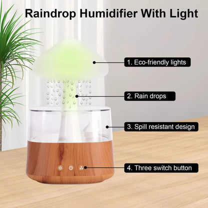 Rain Cloud Humidifier Desk Lamp Relaxing Aromatherapy USB Raindrop Sound Diffuser Ausie Sales