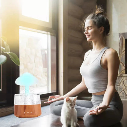 Rain Cloud Humidifier Desk Lamp Relaxing Aromatherapy USB Raindrop Sound Diffuser Ausie Sales