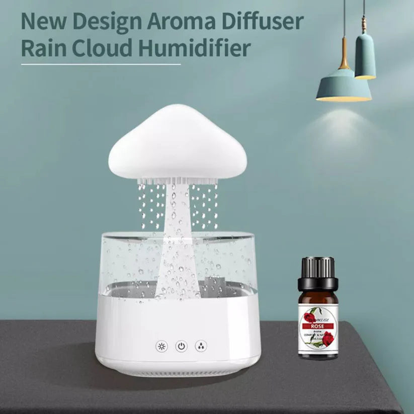 Rain Cloud Humidifier Desk Lamp Relaxing Aromatherapy USB Raindrop Sound Diffuser Ausie Sales