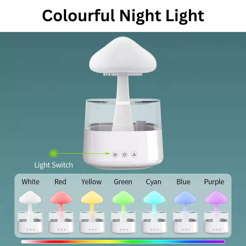 Rain Cloud Humidifier Desk Lamp Relaxing Aromatherapy USB Raindrop Sound Diffuser Ausie Sales