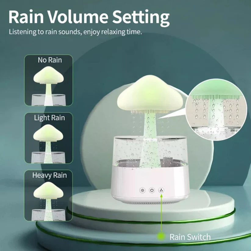 Rain Cloud Humidifier Desk Lamp Relaxing Aromatherapy USB Raindrop Sound Diffuser Ausie Sales