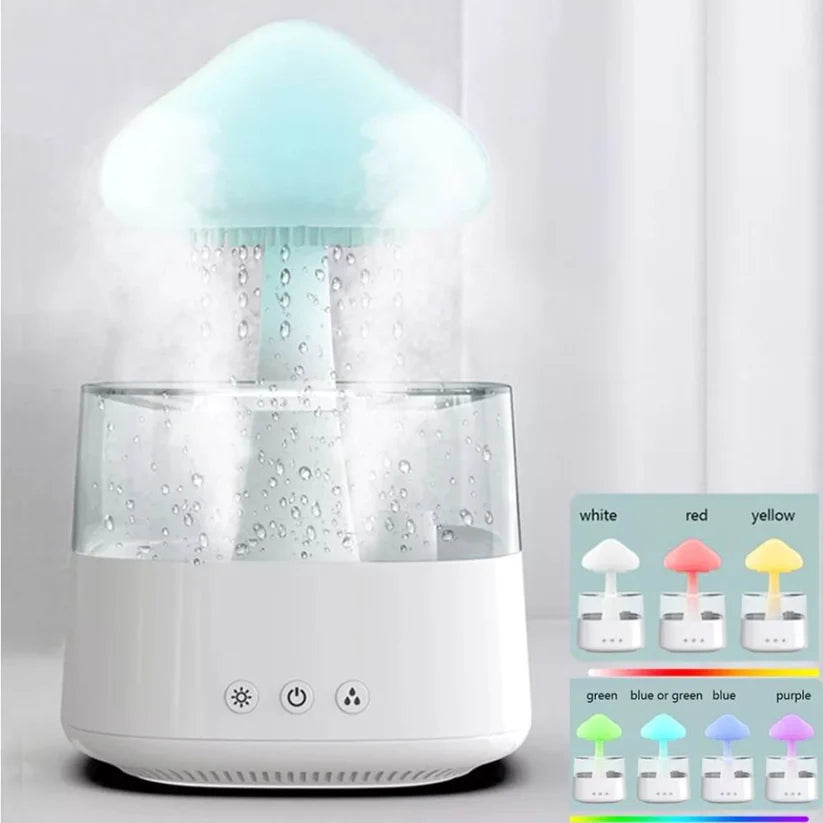 Rain Cloud Humidifier Desk Lamp Relaxing Aromatherapy USB Raindrop Sound Diffuser Ausie Sales