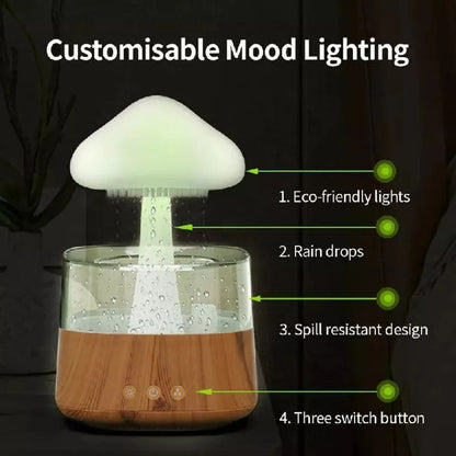 Rain Cloud Humidifier Desk Lamp Relaxing Aromatherapy USB Raindrop Sound Diffuser Ausie Sales