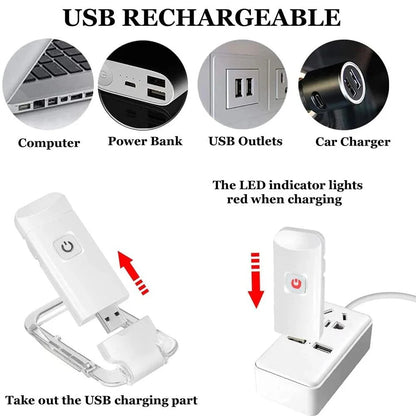 Rechargeable Book Night Reading Light USB Clip on Mini LED Lamp White Flexible Ausie Sales