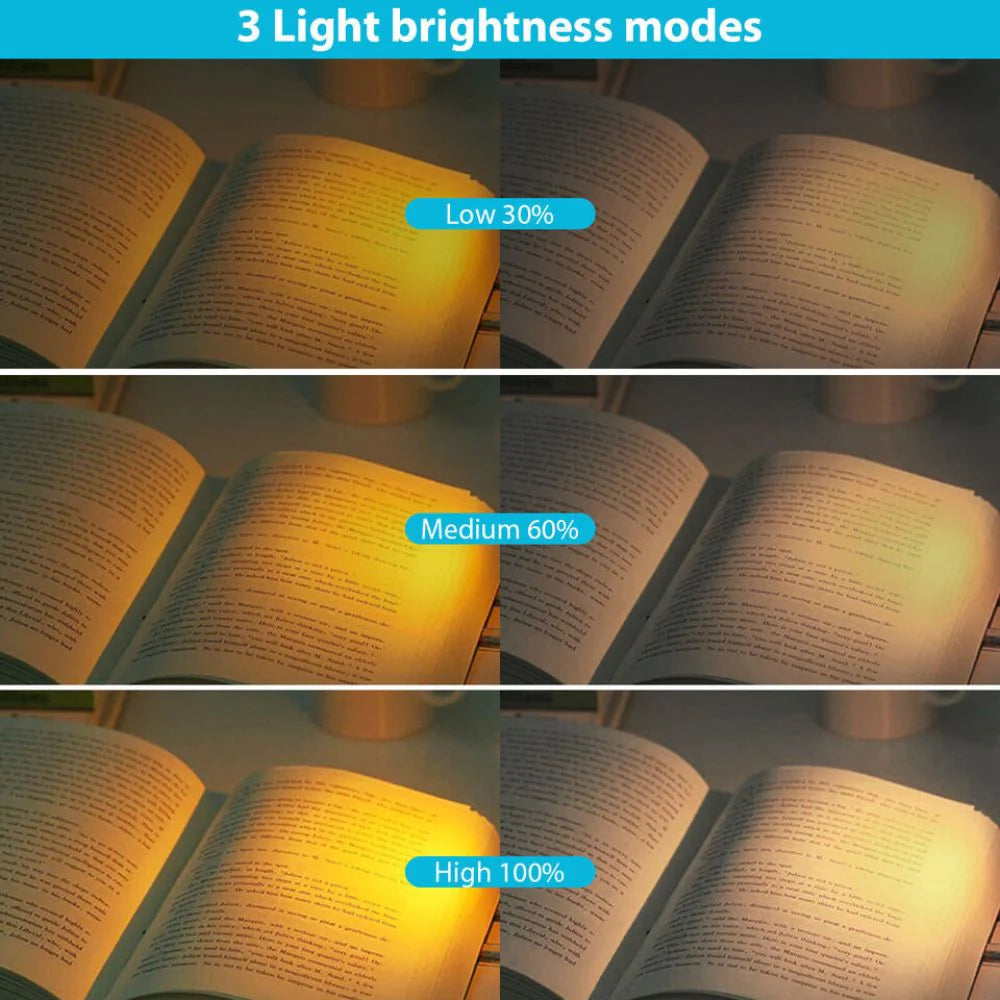 Rechargeable Book Night Reading Light USB Clip on Mini LED Lamp White Flexible Ausie Sales