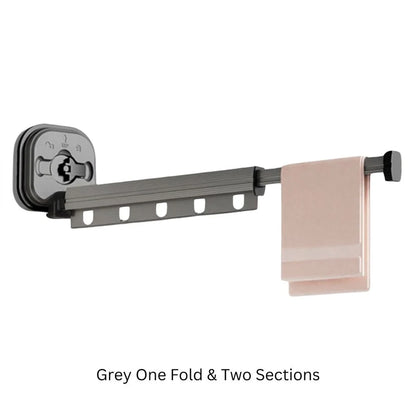 Retractable Folding Clothes Hanger Wall Mounted Cloth Drying Rack Space Saving - Ausie Sales