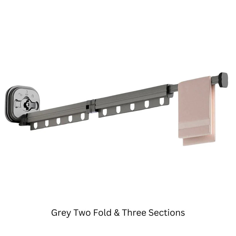 Retractable Folding Clothes Hanger Wall Mounted Cloth Drying Rack Space Saving - Ausie Sales