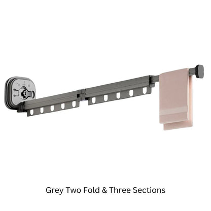 Retractable Folding Clothes Hanger Wall Mounted Cloth Drying Rack Space Saving - Ausie Sales