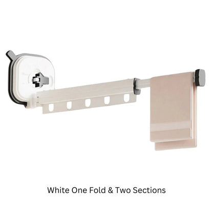 Retractable Folding Clothes Hanger Wall Mounted Cloth Drying Rack Space Saving - Ausie Sales