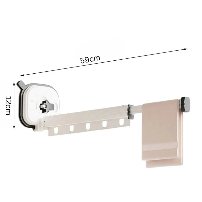 Retractable Folding Clothes Hanger Wall Mounted Cloth Drying Rack Space Saving - Ausie Sales