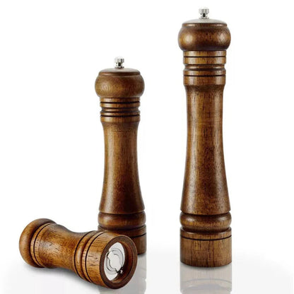 Salt Pepper Grinder Oak Mill Manual Multipurpose Bottle Cruet Kitchen Tools Ausie Sales