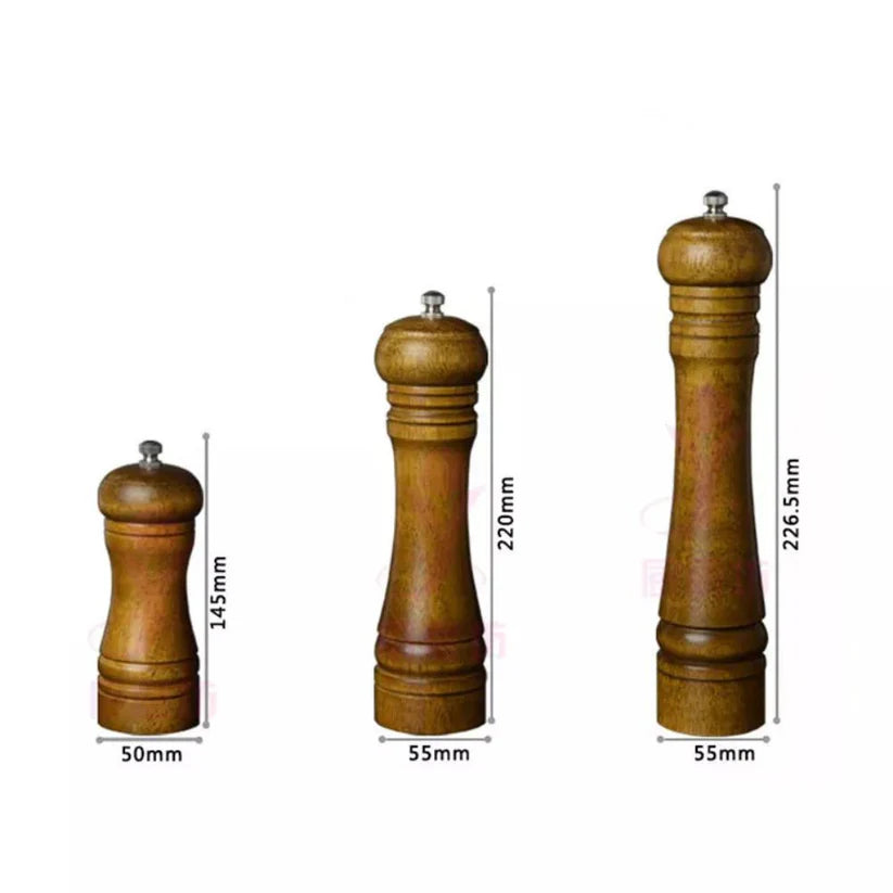 Salt Pepper Grinder Oak Mill Manual Multipurpose Bottle Cruet Kitchen Tools Ausie Sales