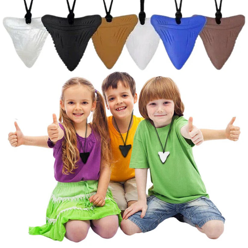 Shark Tooth Sensory Chew Necklace For Biting, Teething, Autism, ADHD & Fidgeting - Ausie Sales