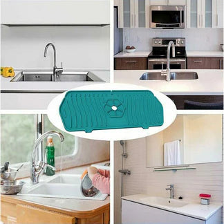 Silicone Faucet Mat For Kitchen Sink - Splash Guard, Draining Pad Bathroom Sink Ausie Sales