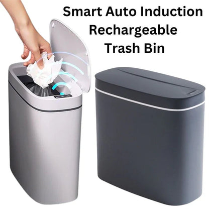 Smart Auto Induction Trash Can Rubbish Rechargeable Waste Bin Slim No Touching My Store